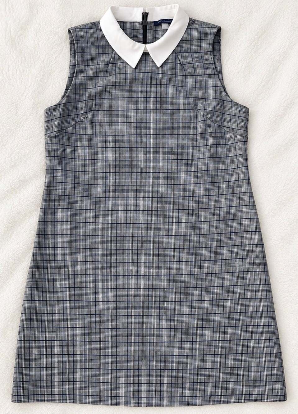 Tommy Hilfiger Women’s Size 14 Plaid Sleeveless Dress White Peter Pan Collar